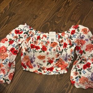 Floral Off-Shoulder Blouse - Multicolor